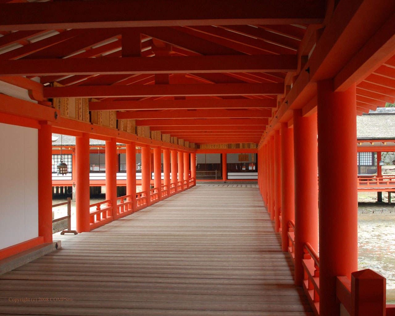 無料壁紙 街の景色 厳島神社 廻廊
