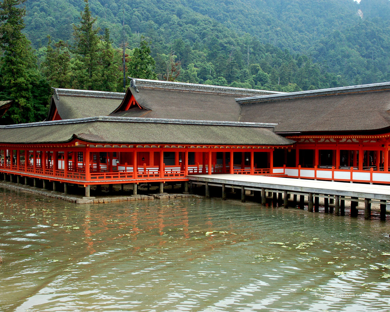 無料壁紙 街の景色 厳島神社